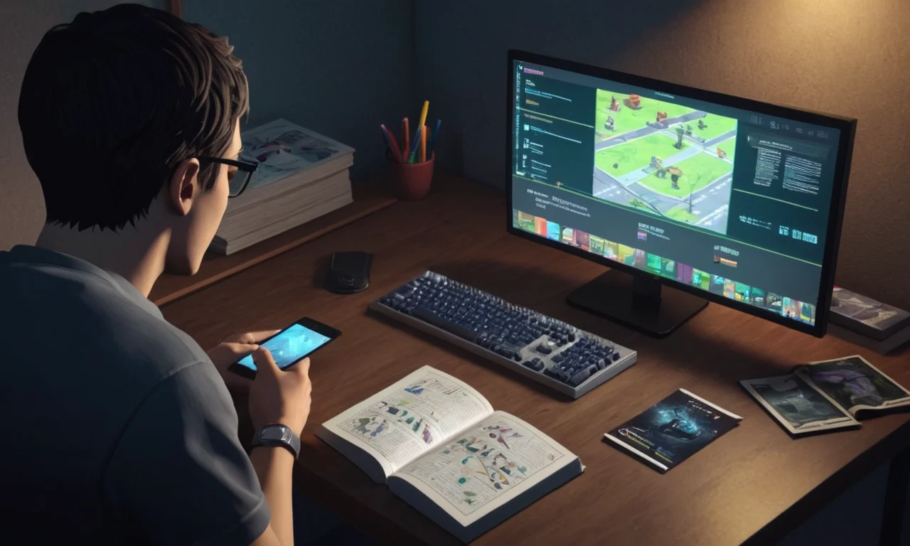 Una persona que estudia un libro de desarrollo del juego en una mesa