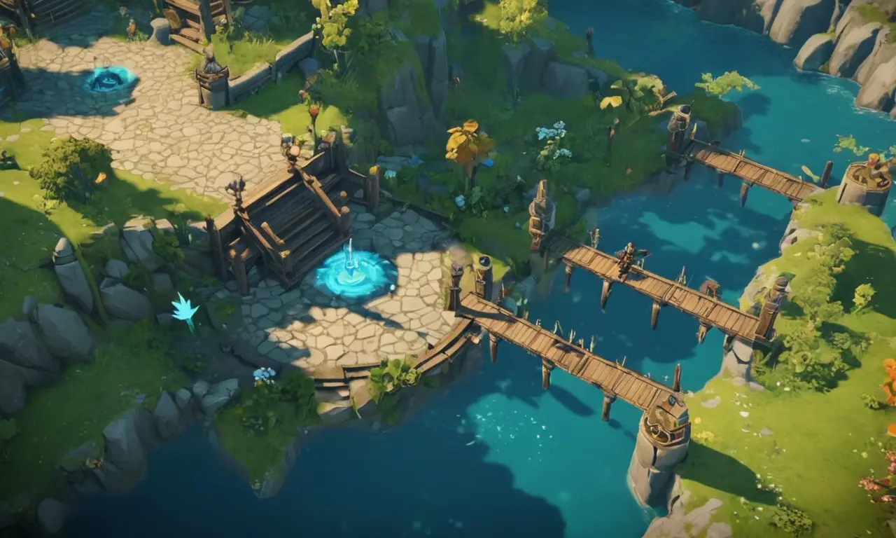 Un análisis de captura de pantalla del juego cancelado Fable Legends, con flechas señalando sus estrategias fallidas de diseño y marketing.