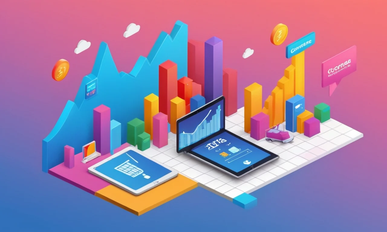Gráfico histórico que muestra el aumento del comercio electrónico y la disminución del comercio minorista tradicional.