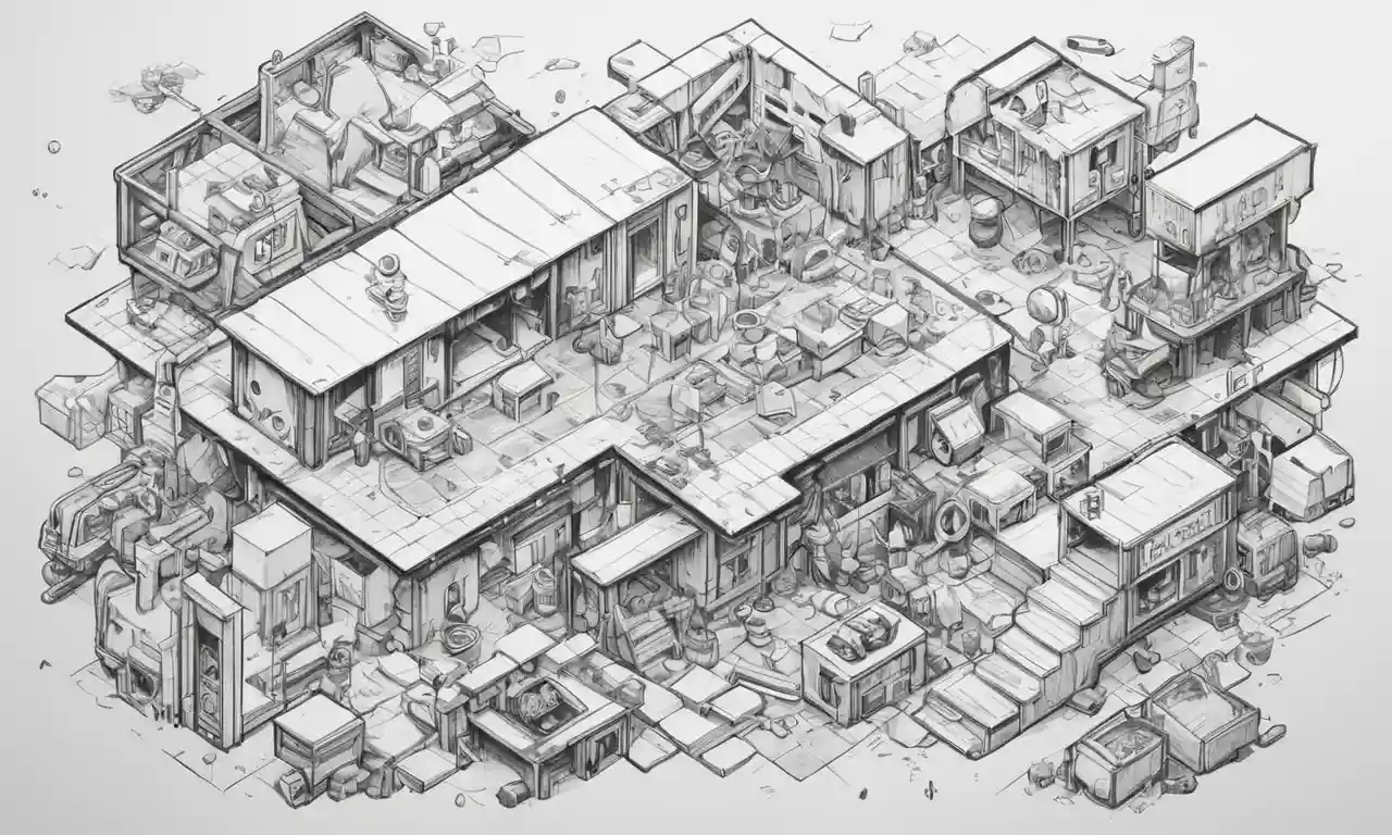 Un fallido arte de concepto de videojuegos con el título de Proyecto Milo en un fondo de pizarra raspado.