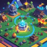 Una ilustración gráfica que muestra varios modos de juego competitivos