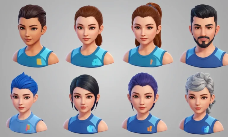 Un menú de personalización de carácter animado con varias opciones para personalizar las características faciales