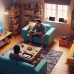 Un jugador rodeado de consolas retro