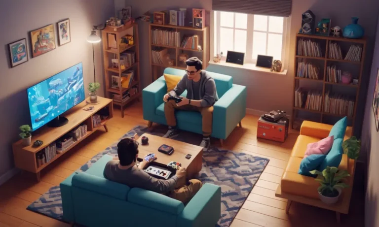 Un jugador rodeado de consolas retro