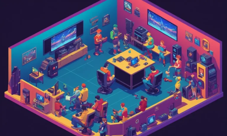 Un grupo de jugadores se reunieron alrededor de las pantallas mostrando títulos clásicos de videojuegos.