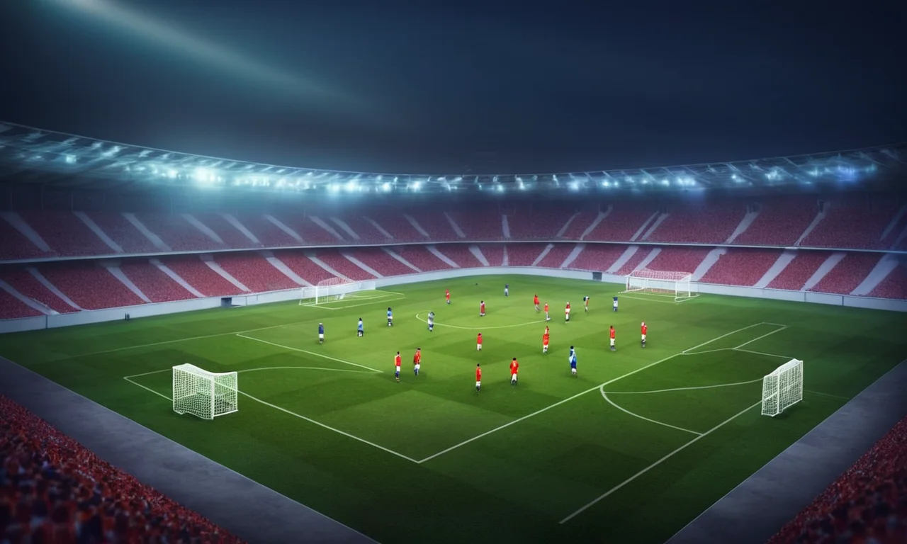 Una camiseta de futbolistas y luces de estadio borrosas en primer plano