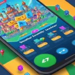 Una pantalla de teléfono inteligente que muestra un juego móvil con una tabla de clasificación competitiva en el fondo.