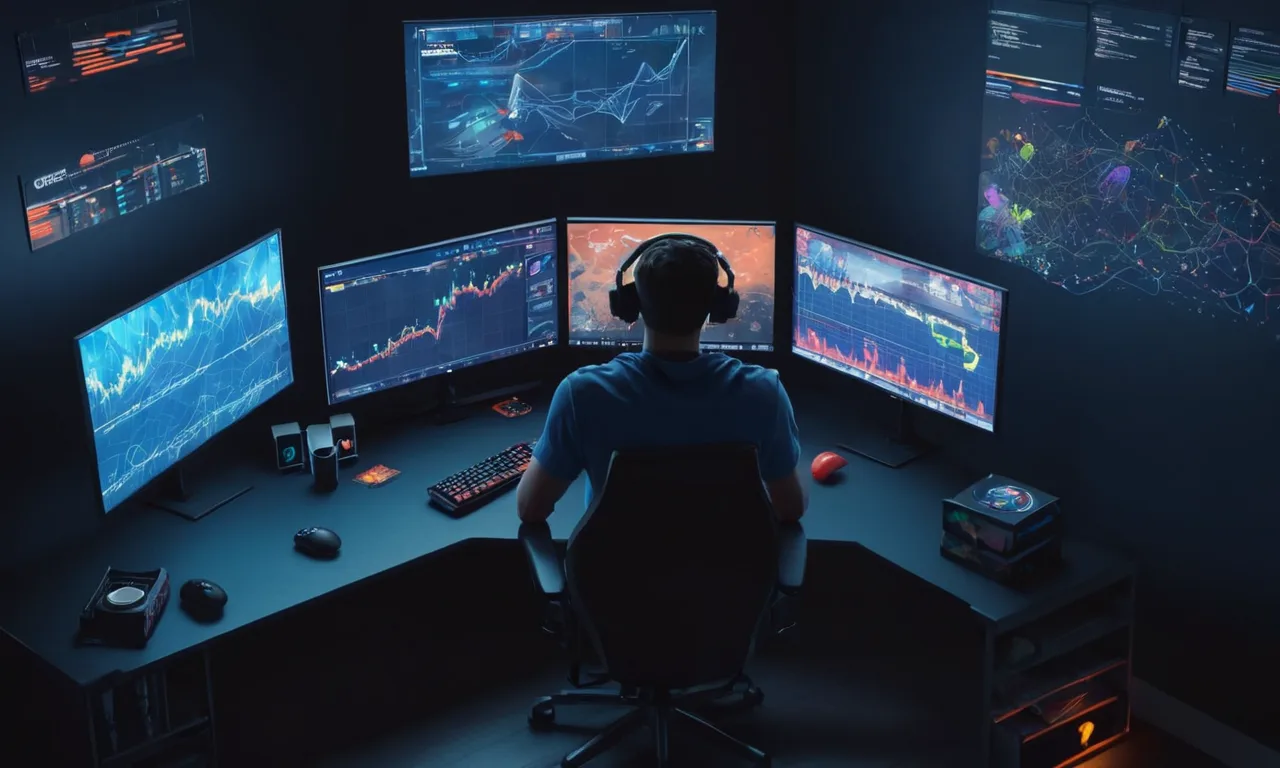 Un jugador sentado frente a una pantalla