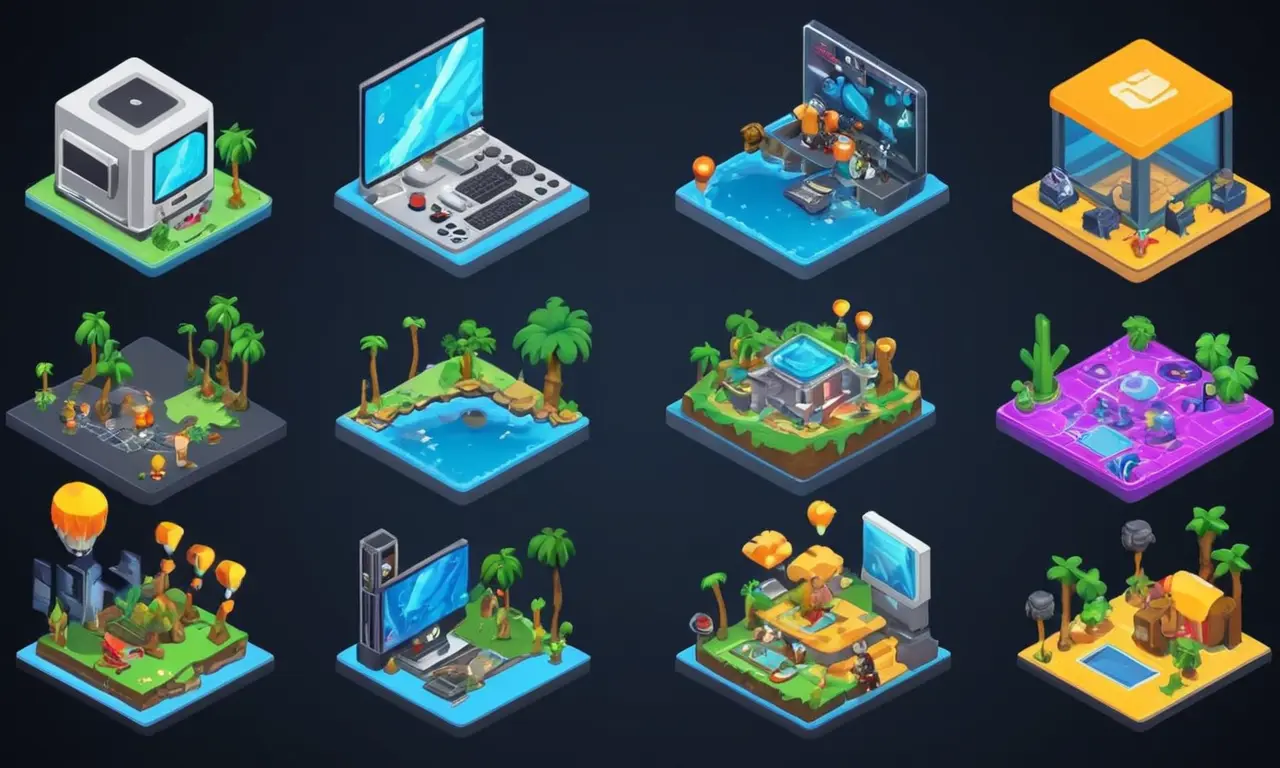 Las manos de los jugadores escribiendo en un teclado de computadora rodeado de mods de juego y pantallas de torneos.