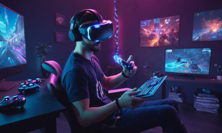 Un jugador que sostiene un controlador