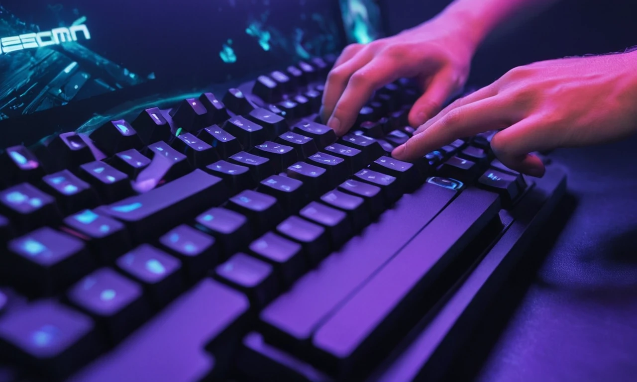 Las manos de los jugadores que navegan sobre el teclado mientras se centran en su pantalla.