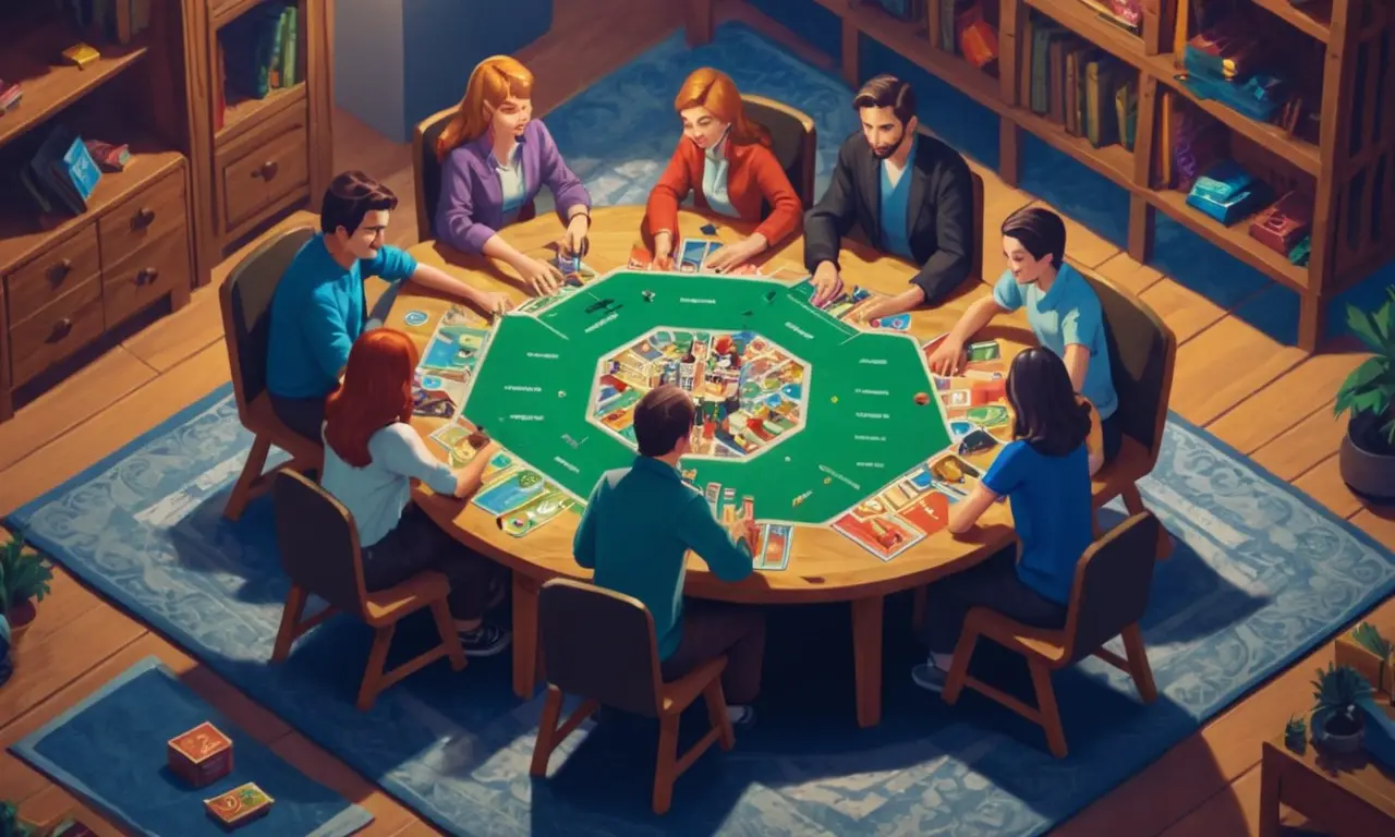 Un grupo de personas se reunieron alrededor de una mesa jugando un juego de mesa relacionado con su franquicia favorita.