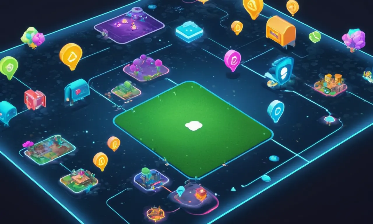 Una pantalla de ordenador mostrando un juego de acceso temprano con iconos de retroalimentación de la comunidad y comentarios burbujas que lo rodean.