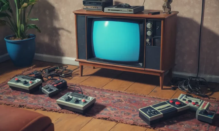 Una persona sentada frente a una antigua consola TV