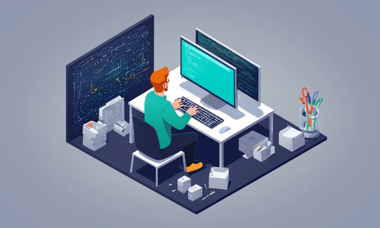 Una persona sentada en un ordenador