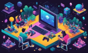 Dos jugadores cooperan en un controlador de juego