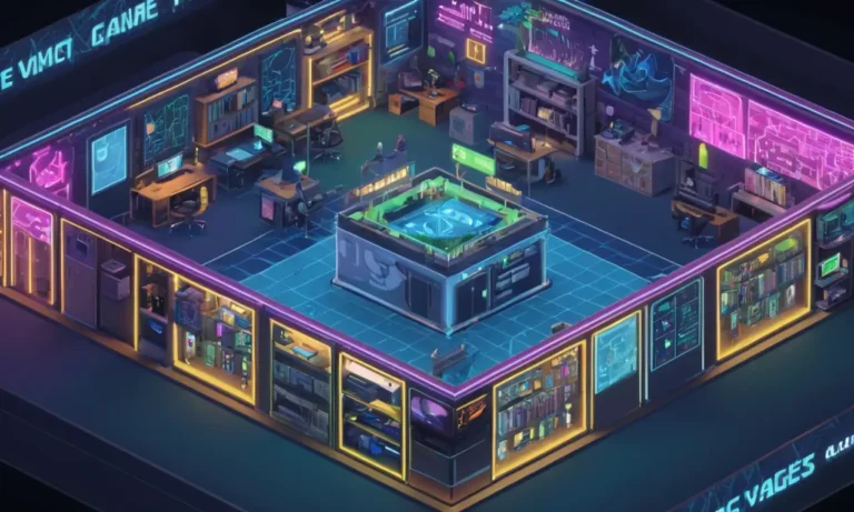 Una imagen de un videojuego que revela mensajes políticos ocultos y espacios de trabajo de codificación de desarrolladores.