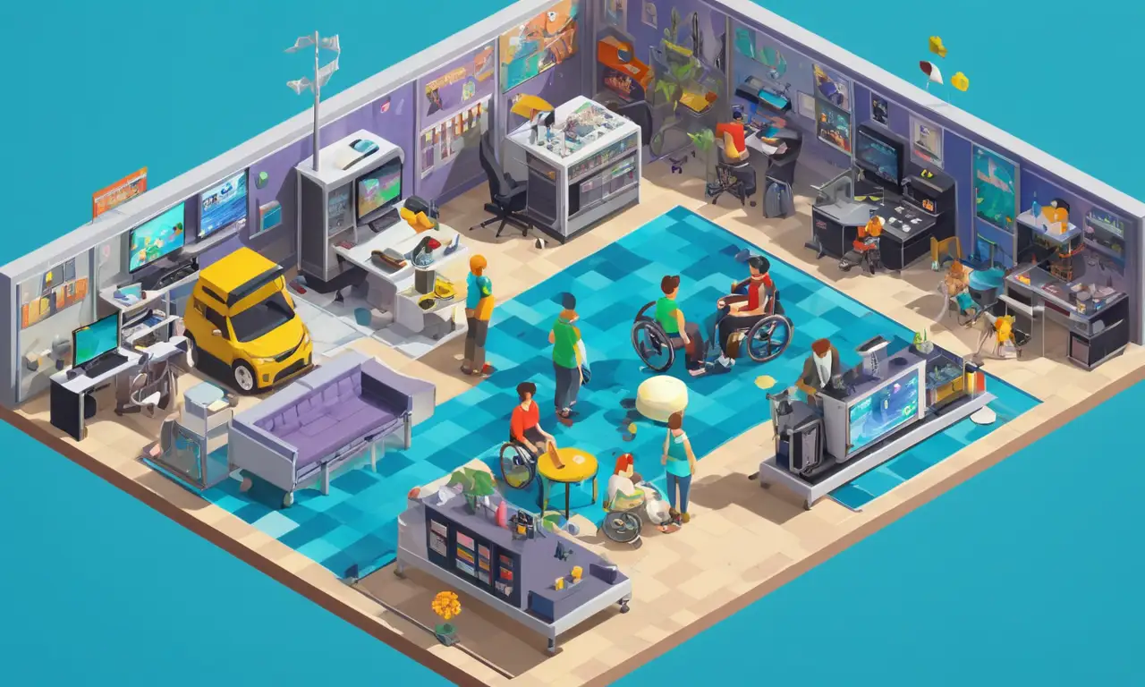 Un gráfico que ilustra varios tipos de mods de asistencia en videojuegos y sus efectos en los jugadores con discapacidad.