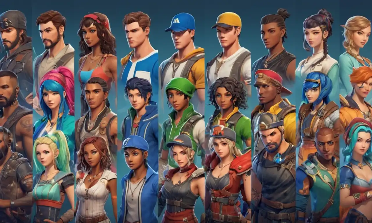 Una imagen de pantalla dividida que compara los diseños tradicionales de carácter femenino y masculino en videojuegos con representaciones modernas y diversas.