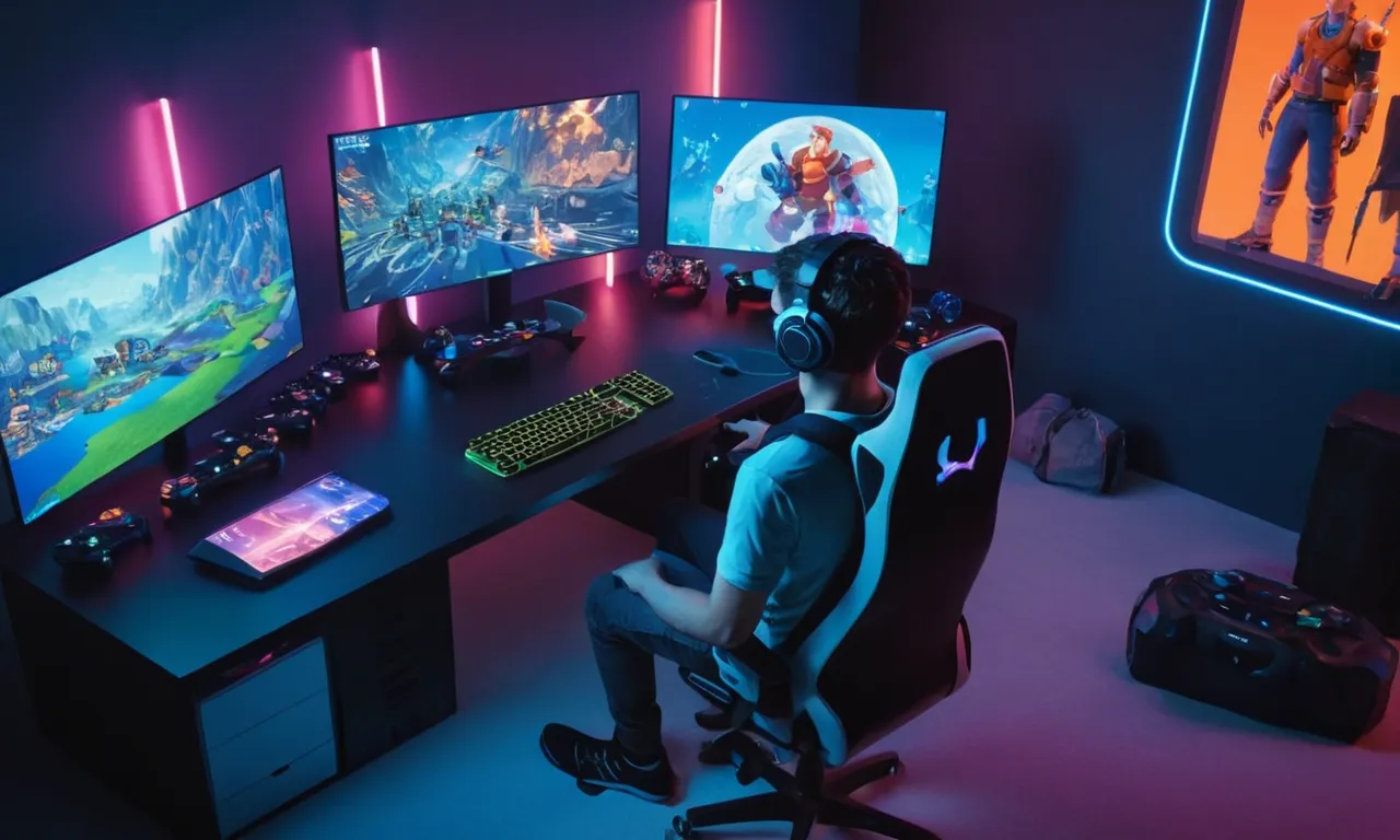 Un jugador sentado frente a una pantalla