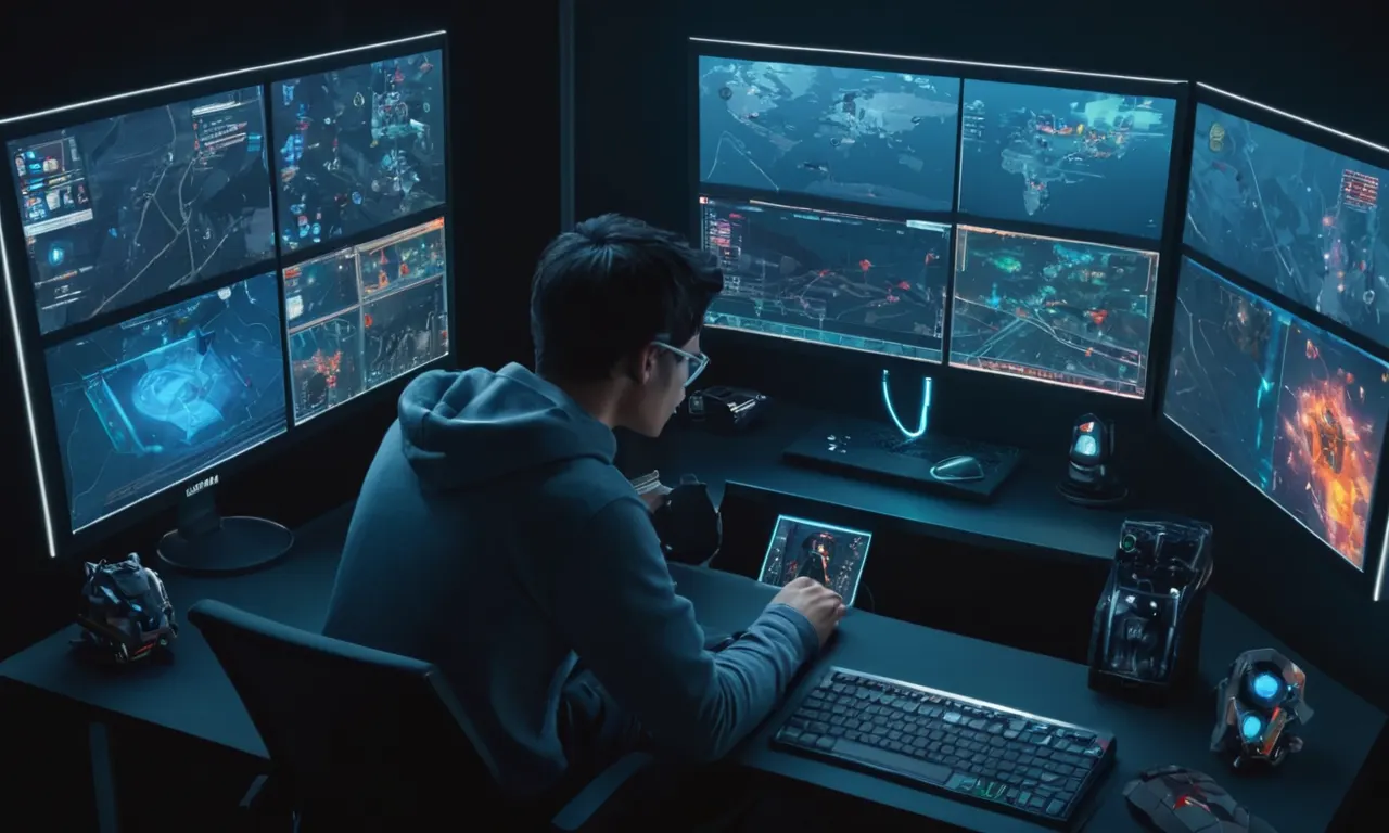 Una persona sentada frente a una pantalla de computadora que muestra el mod Nemesis y varios ejemplos en ella.