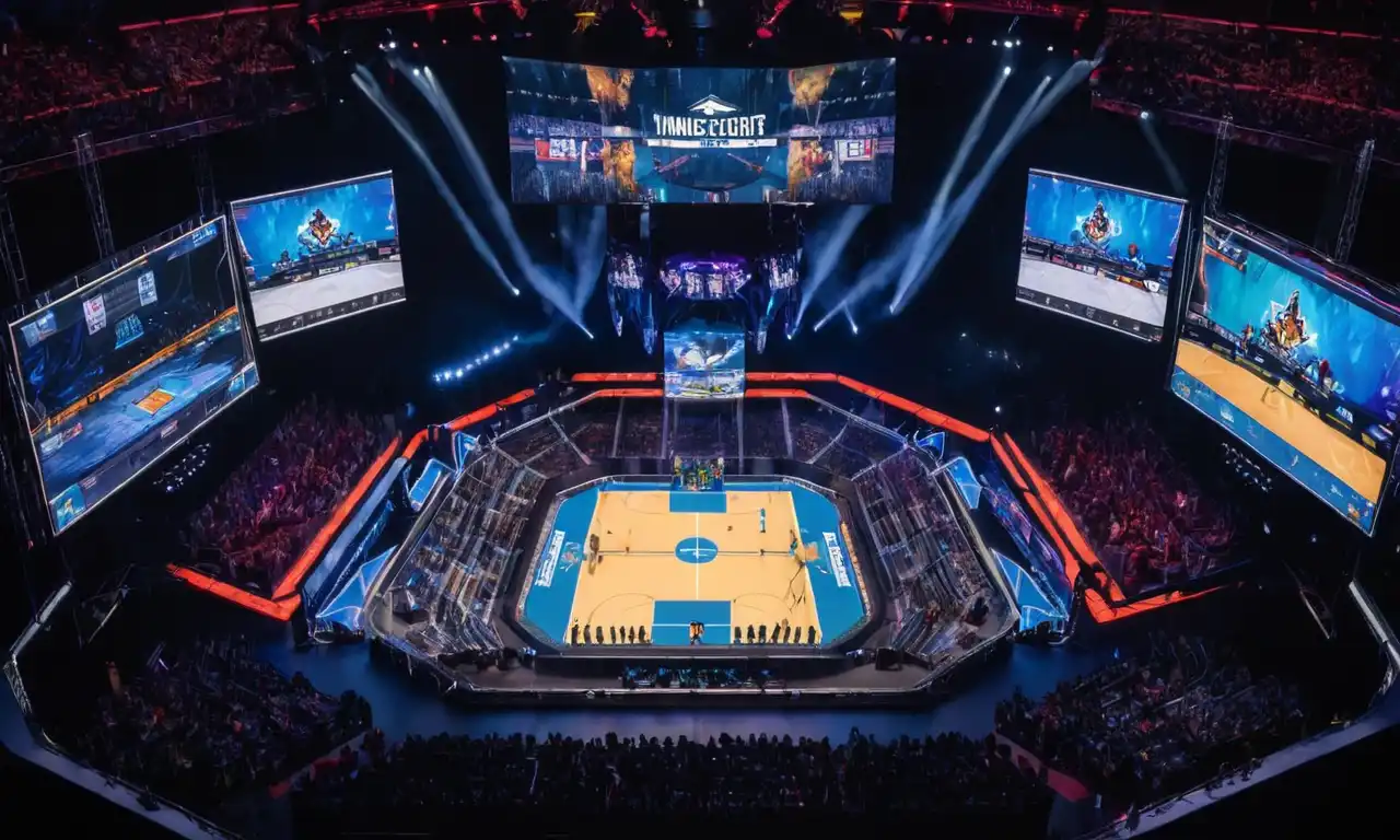 Una pantalla dividida que compara las etapas iniciales del juego y las etapas finales del juego en puertos competitivos, con iconos y gráficos que representan elementos clave del juego.