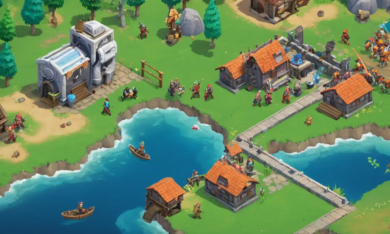 Una imagen de pantalla dividida que muestra una situación de juego temprano (por ejemplo