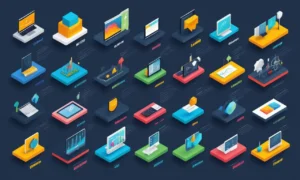 Una infografía que muestra la evolución de los conceptos y herramientas de diseño de interfaz de usuario con el tiempo.