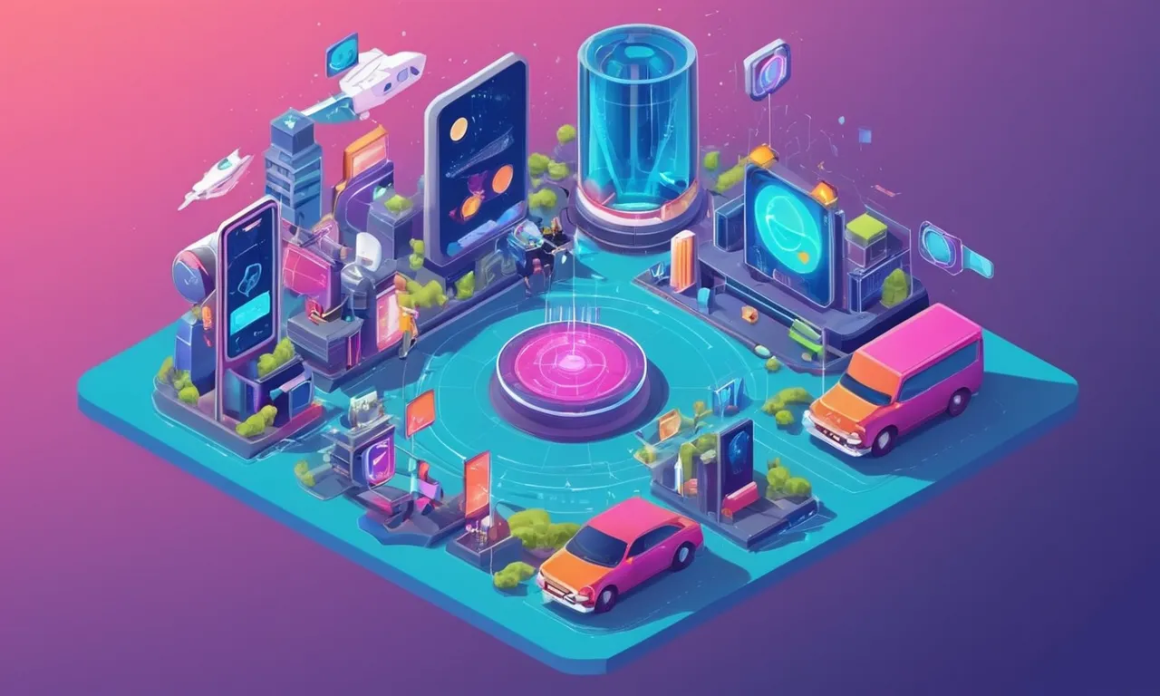 Arte conceptual de innovaciones futuristas de diseño de diálogo, mostrando tendencias e implementaciones emergentes.