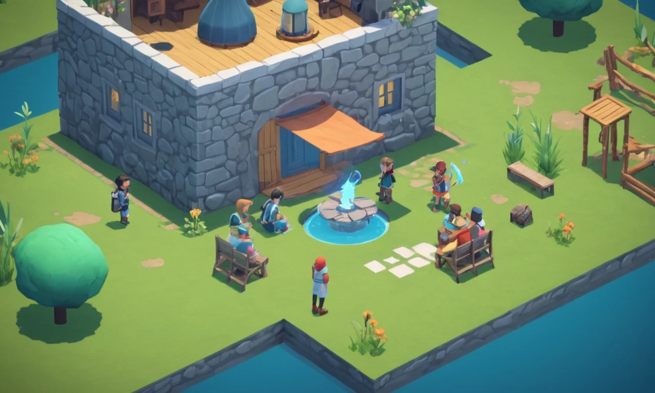 Un jugador interactuando con personajes a través de opciones de diálogo en un entorno virtual.