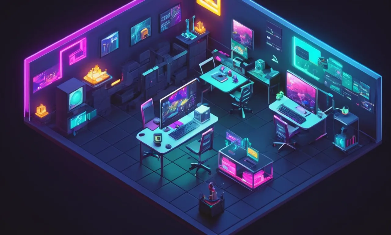 Un diseñador de juegos trabajando en un prototipo con materiales de diseño y herramientas de codificación.