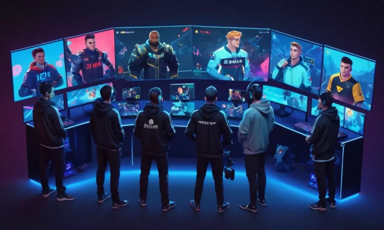 Un grupo de reconocidos jugadores de esports de varios juegos de pie juntos