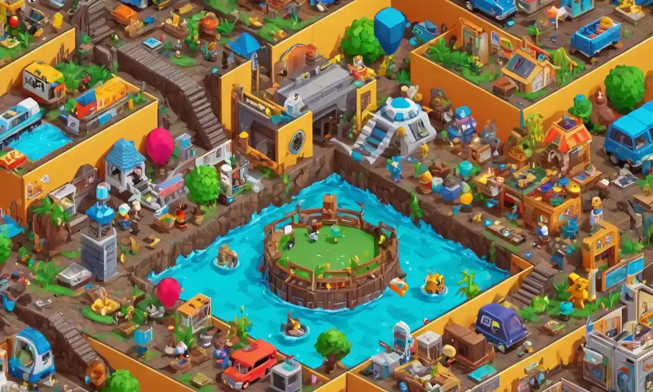 Un collage de personajes de videojuegos icónicos rodeado de elementos de botín y pantallas de juego.