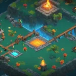 Un montaje de pantallas clásicas de juego multijugador con un overlay timeline.