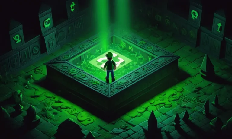 Una ilustración oscura y misteriosa de Luigi en las sombras