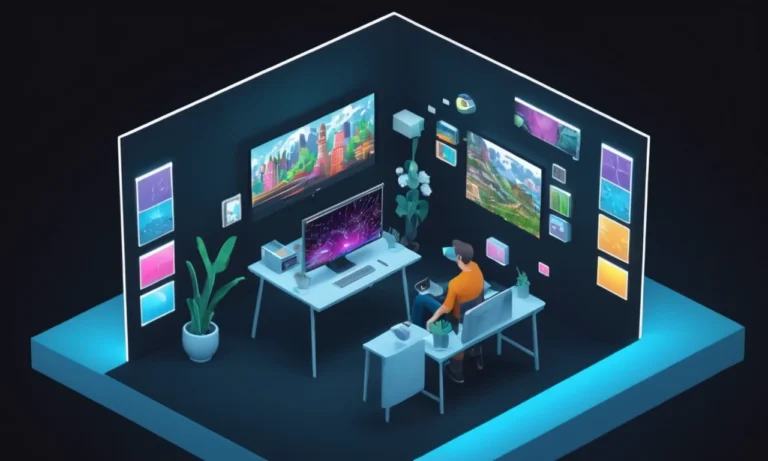 Una persona que usa software para crear un entorno 3D interactivo en una pantalla de computadora.