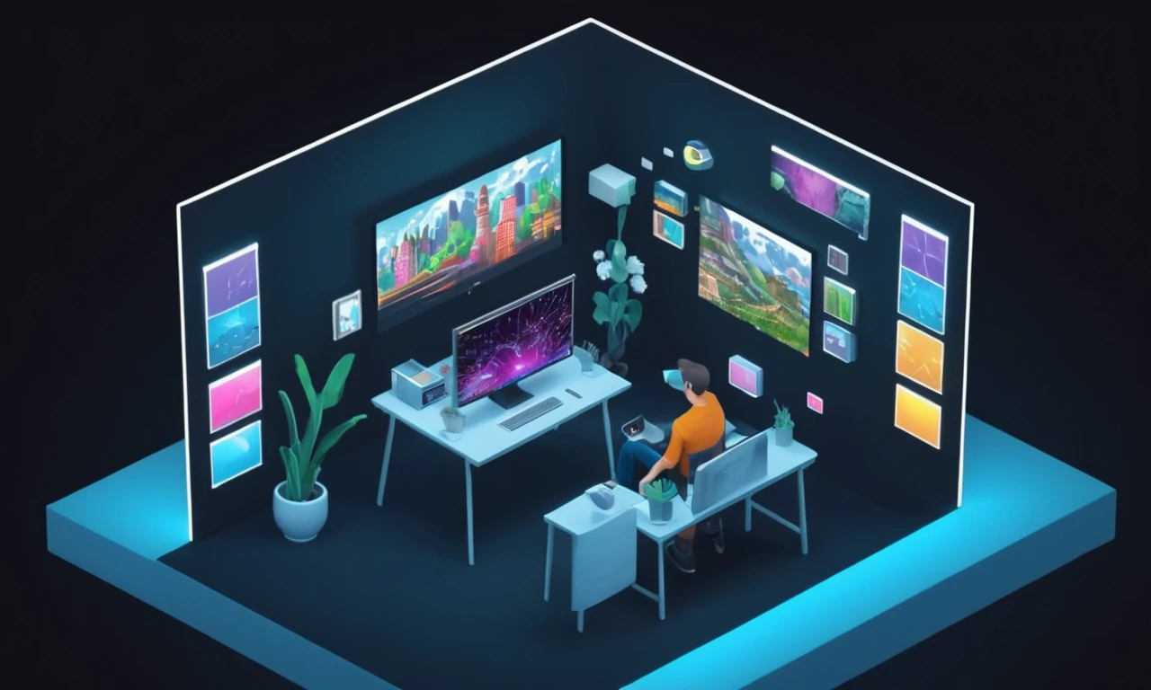 Una persona que usa software para crear un entorno 3D interactivo en una pantalla de computadora.