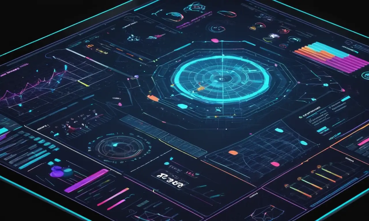 Una pantalla de programadores que muestra analítica de panel de control de videojuegos para la evolución.