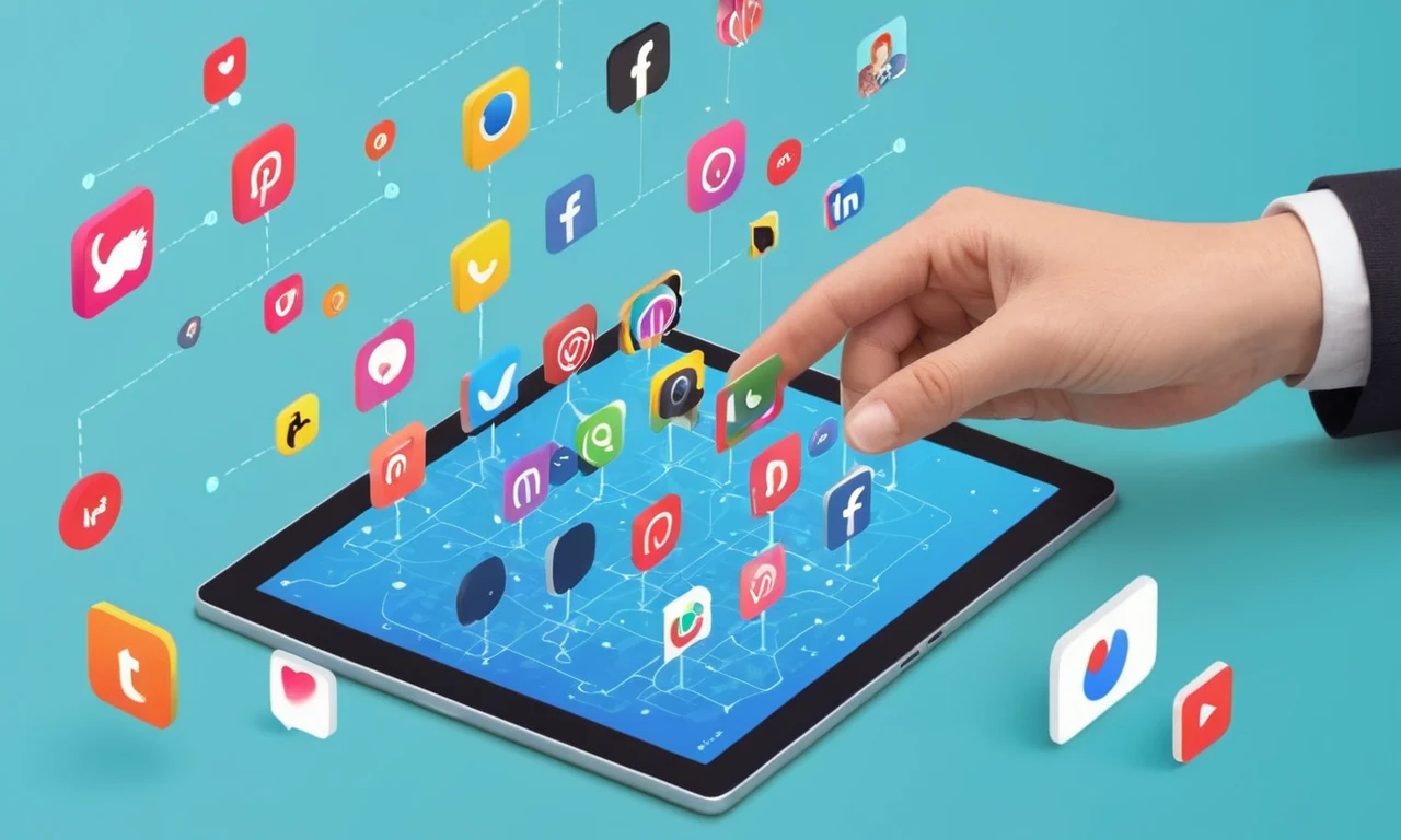 Una persona que tiene una tableta que muestra plataformas de redes sociales con seguidores similares a culto.