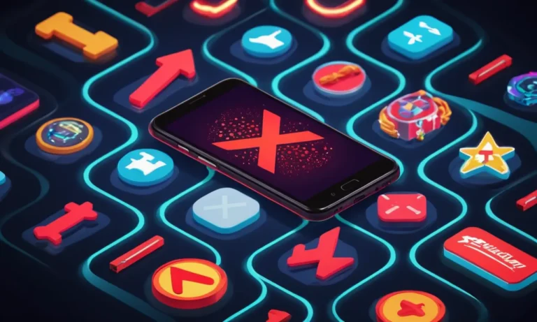 Una pantalla de teléfono inteligente que muestra varios logotipos de juego móvil con marcas rojas de X o mensajes de error.