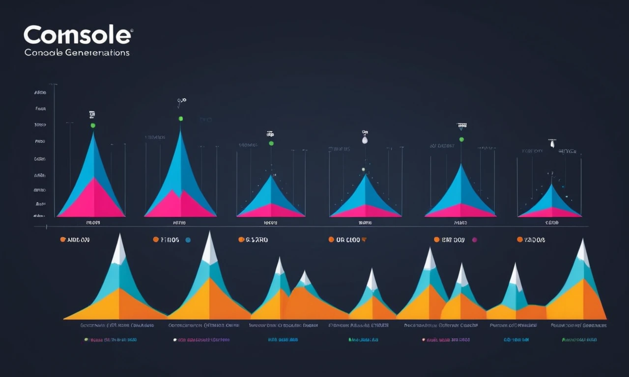 Un gráfico que compara el rendimiento de las generaciones de consola con juegos icónicos.