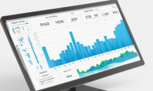 Un gráfico que muestra datos en una pantalla de computadora