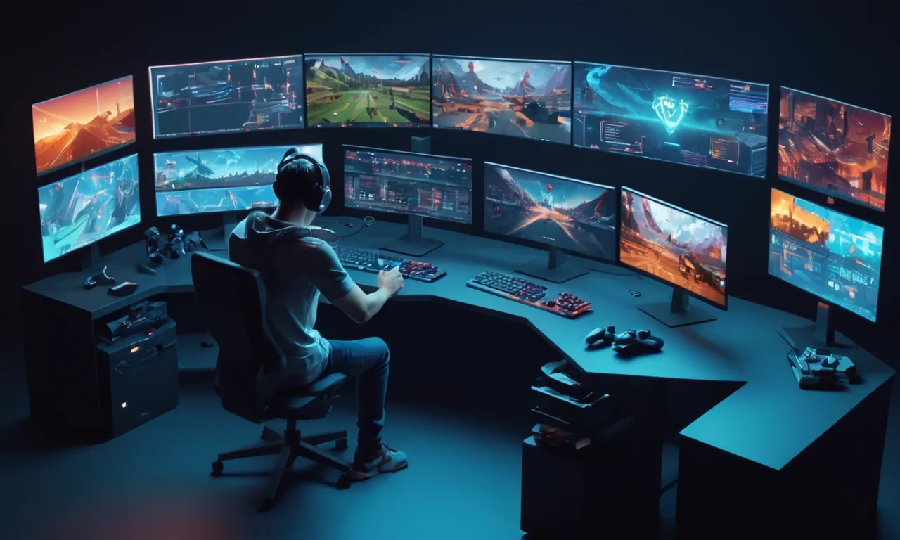 Un jugador sentado en un escritorio