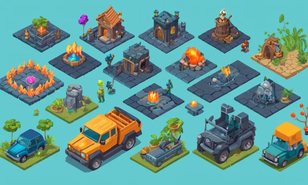 Ilustraciones de arte conceptual para diseñar personajes enemigos en un videojuego.