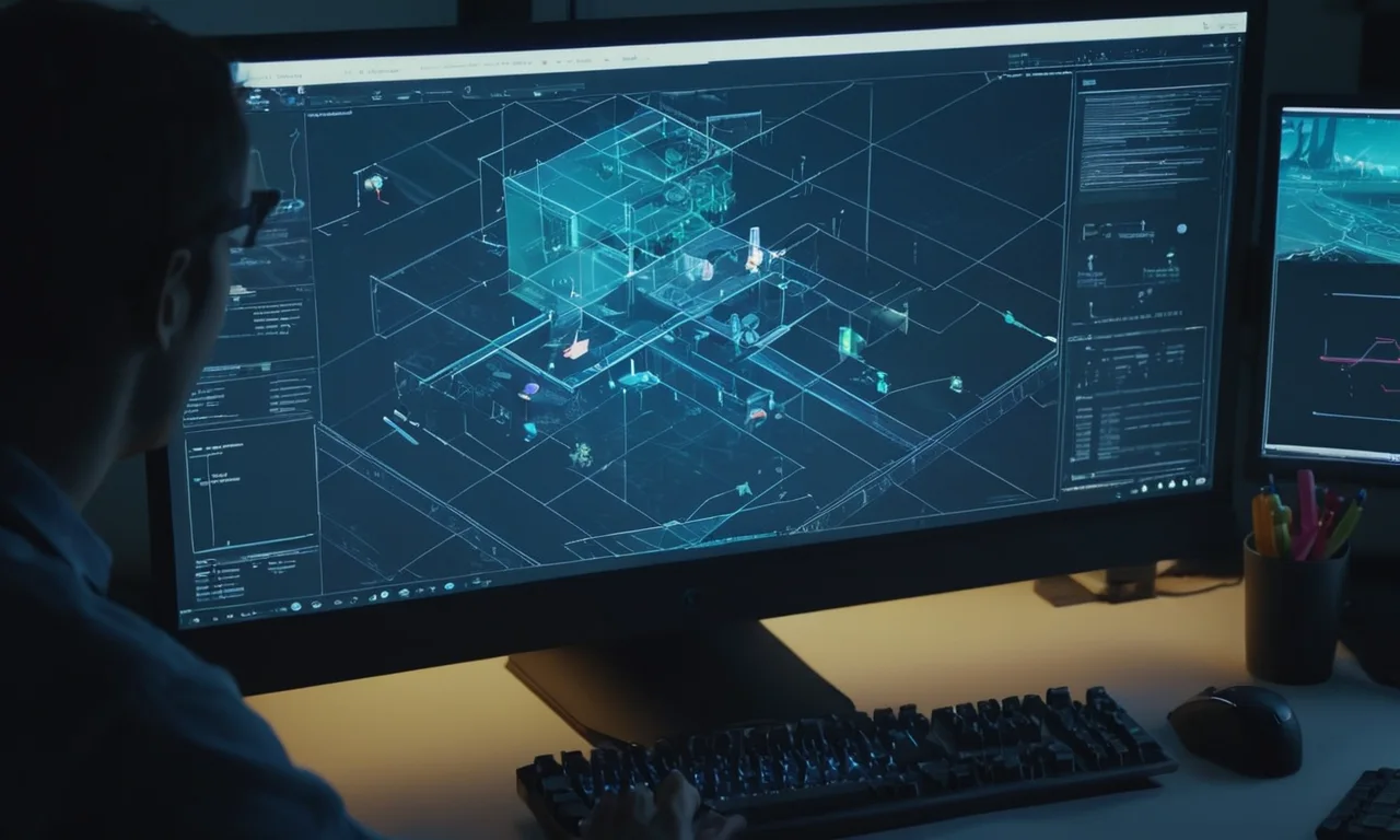 Un investigador analizando imágenes de juego en una pantalla de computadora con notas y anotaciones.
