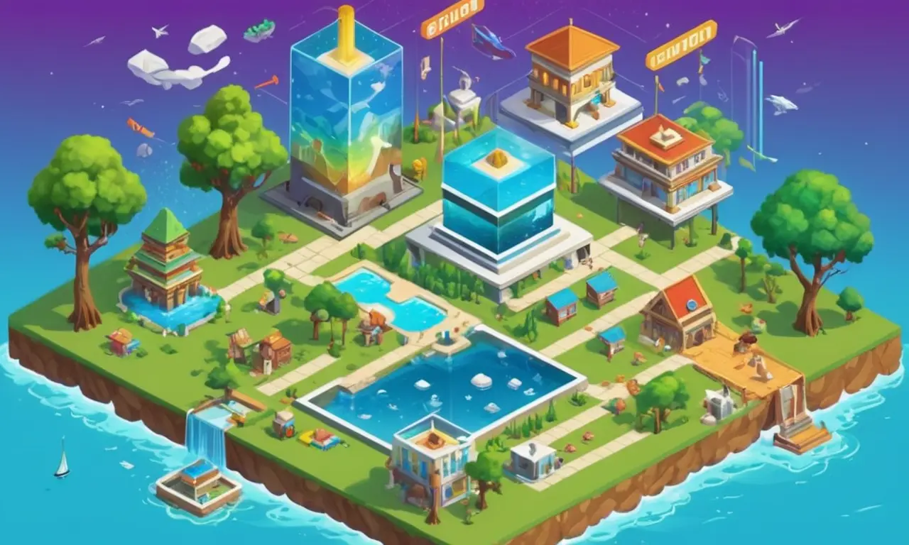 Evolución del tiempo de desarrollo del juego en la educación con capturas de pantalla e iconos.