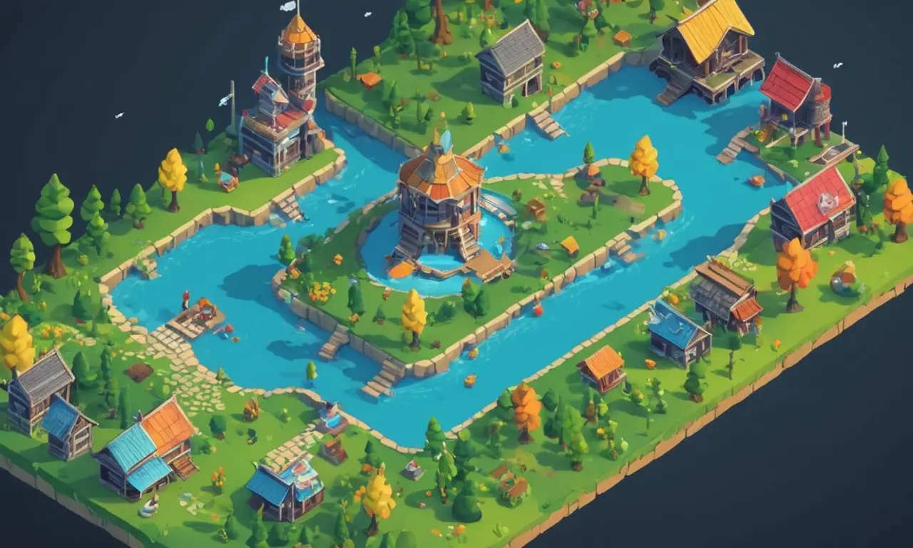 Un diseñador de juegos iterating a través de etapas de diseño en una pantalla de computadora.