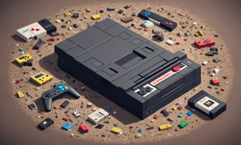 Una colección de consolas de videojuegos icónicos y cartuchos dispersos entre polvo y nostalgia