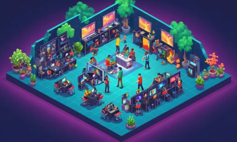 Un grupo diverso de desarrolladores de juegos trabajando juntos en un proyecto.