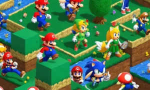 Un collage de personajes de videojuegos de la cultura popular